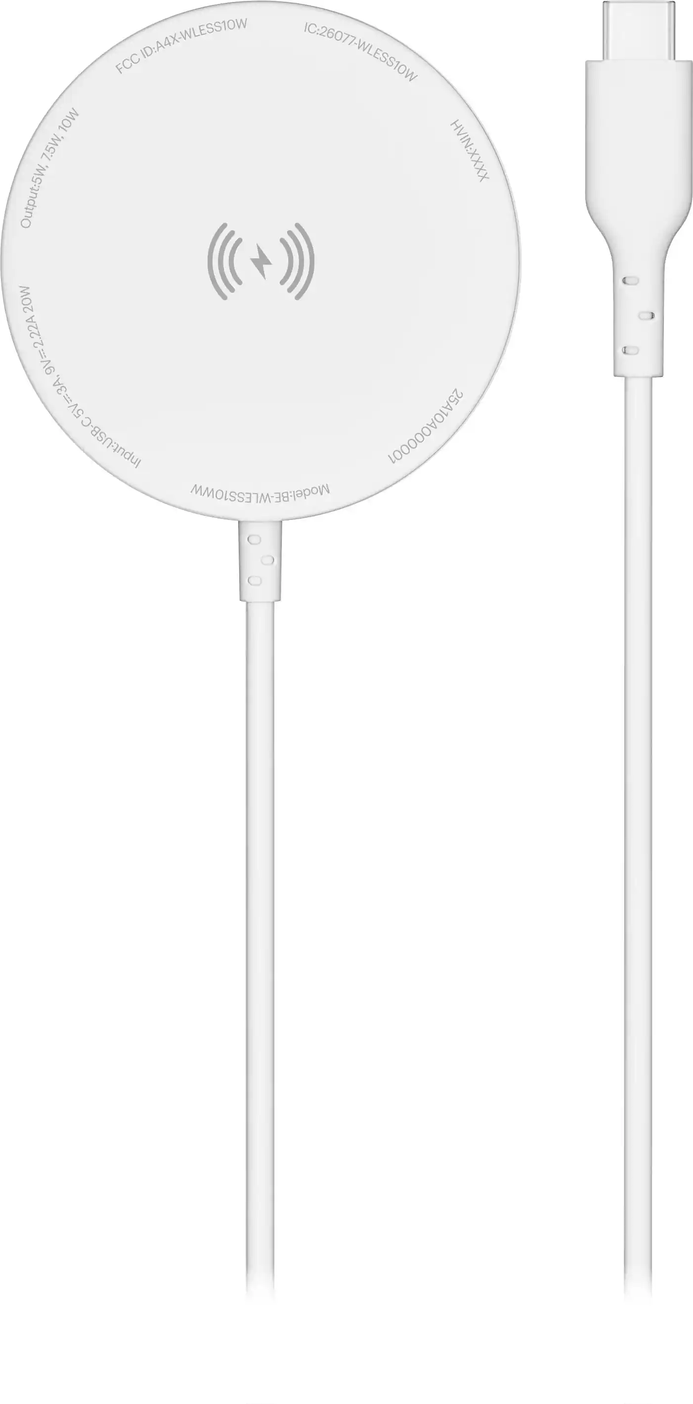 Best Buy essentials™ - 10W Magnetic Wireless Charger for iPhone or Devices Compatible with MagSafe & Qi Charging - White