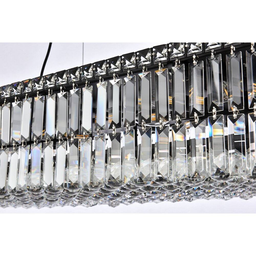 Left. Elegant Lighting - Maxime 36 Inch Black Chandelier - Black And Clear.