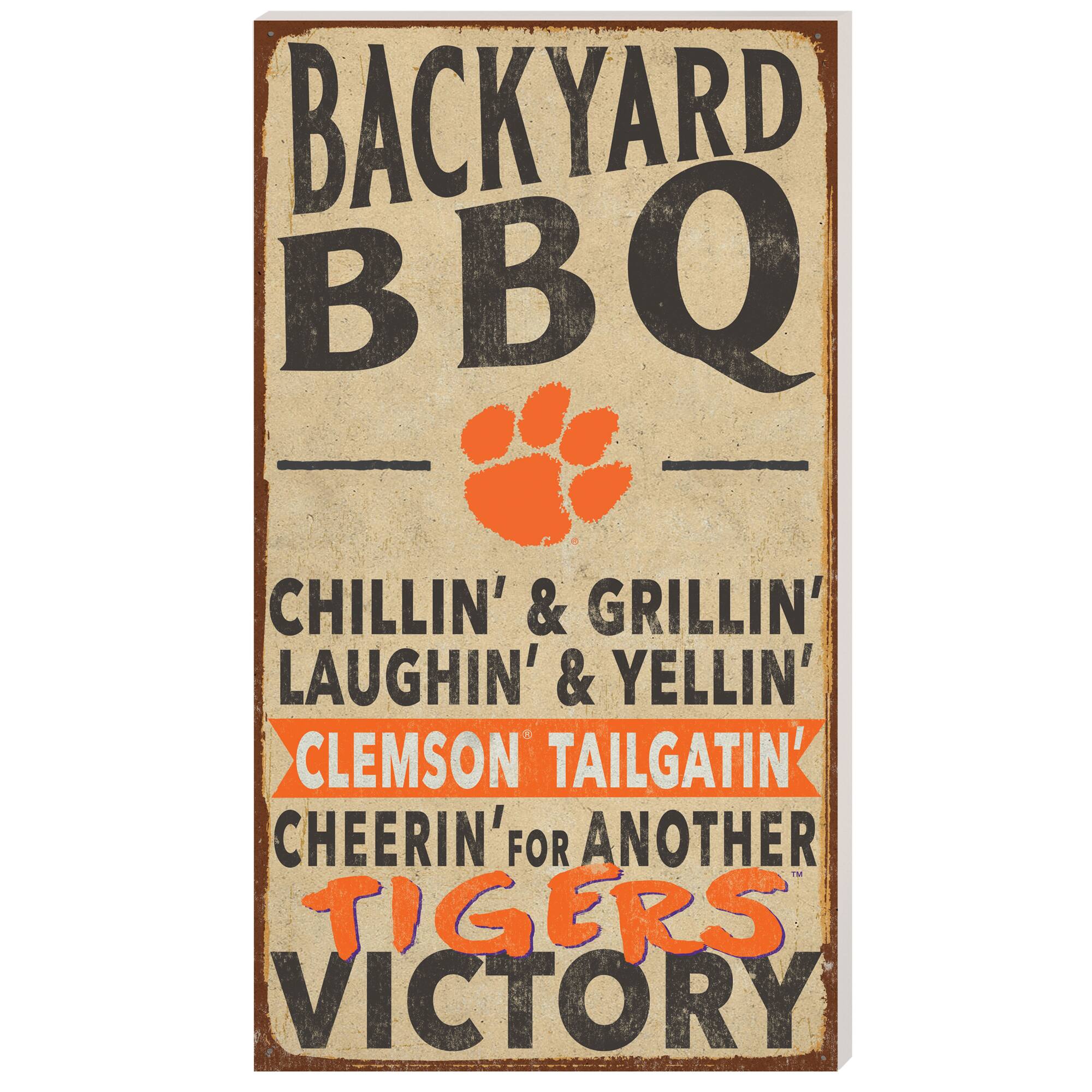 Clemson Tigers 11'' x 20'' Indoor/Outdoor BBQ Sign