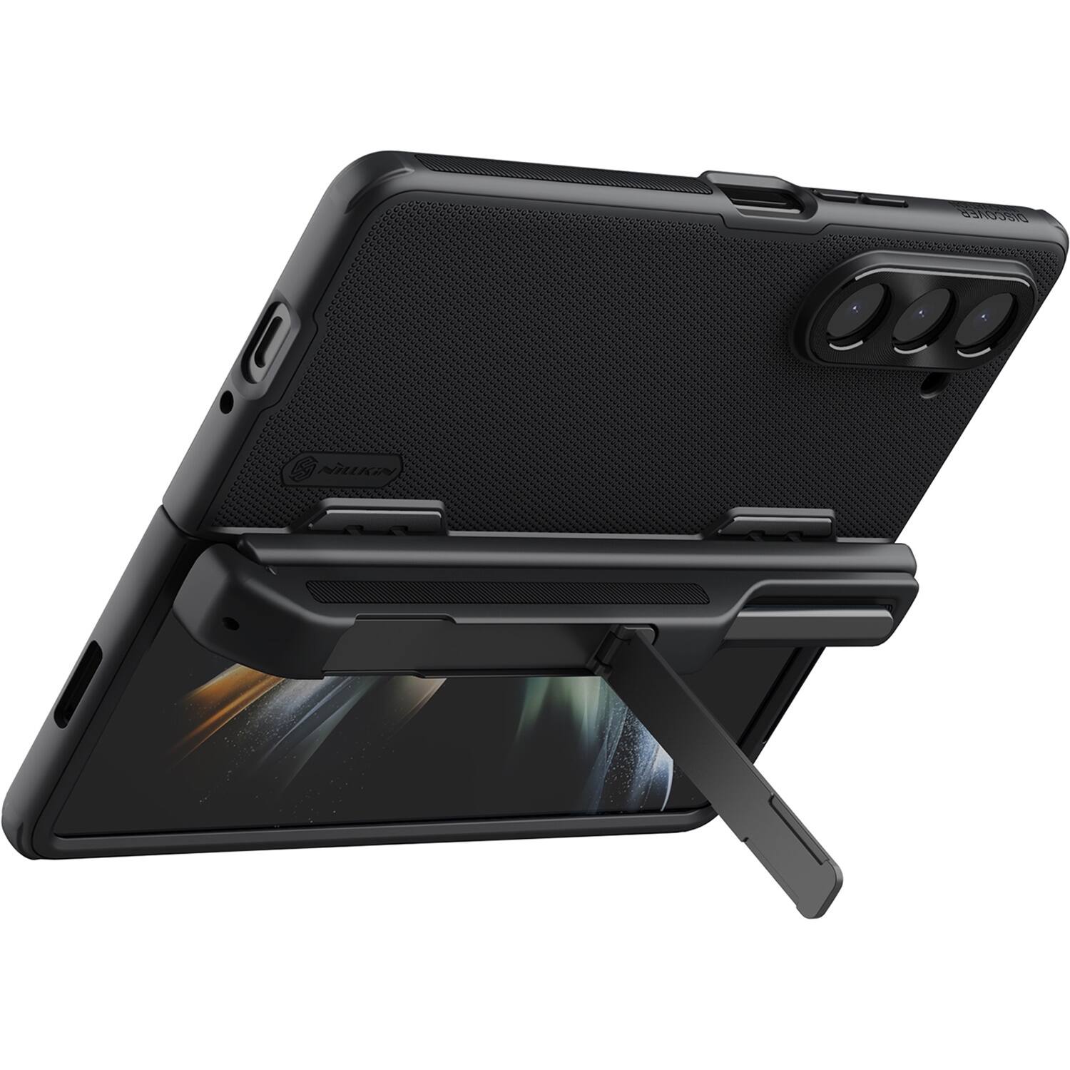 Alt View 11. SaharaCase - GRIP Series with Kickstand and Stylus Compatibility Case for Samsung Galaxy Z Fold5 - Black.