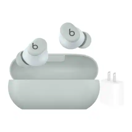 Front. Beats - Beats - Solo Buds True Wireless Earbuds + Power Adapter - Gray.