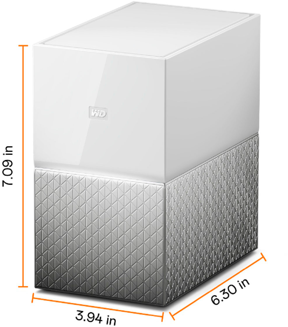 Angle View: WD - My Cloud Home Duo 16TB 2-Bay Personal Cloud - White