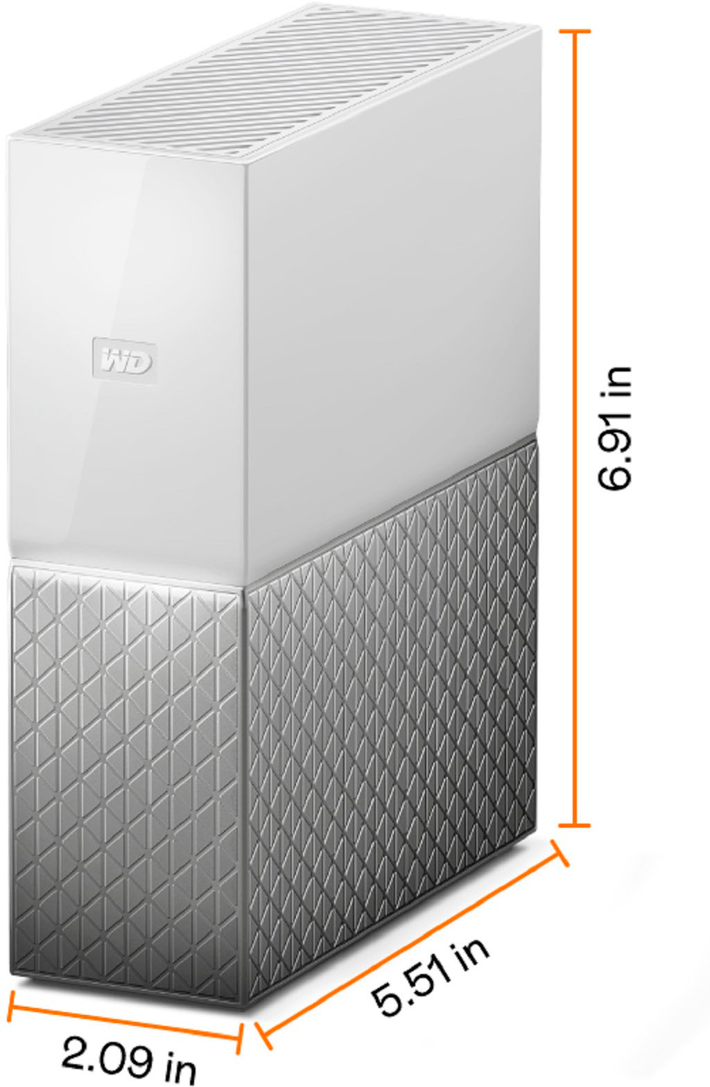 Angle View: WD - My Cloud Home 8TB Personal Cloud - White