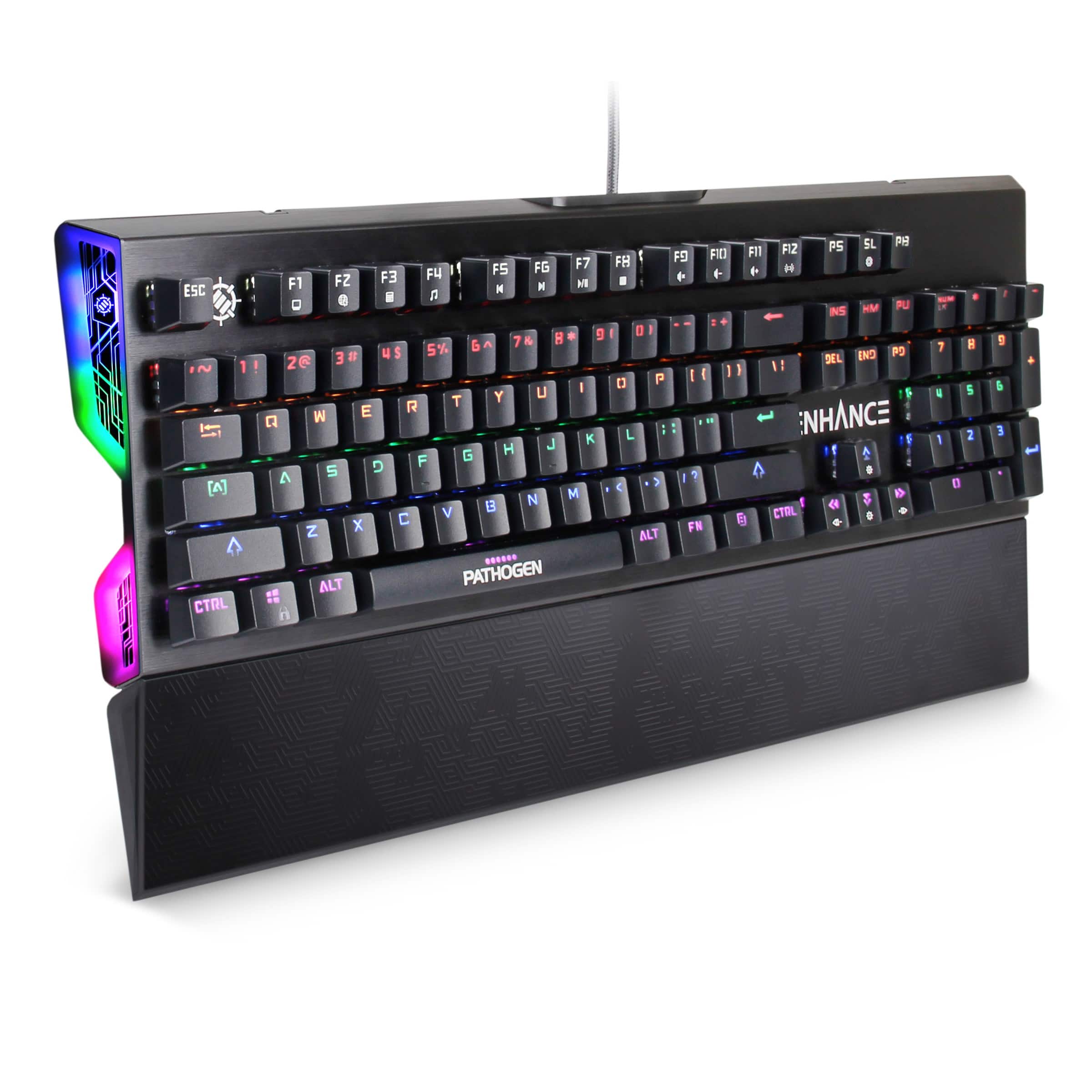 ENHANCE - Optical Gaming Keyboard with Blue Mechanical Switches - Pathogen Series - Rainbow
