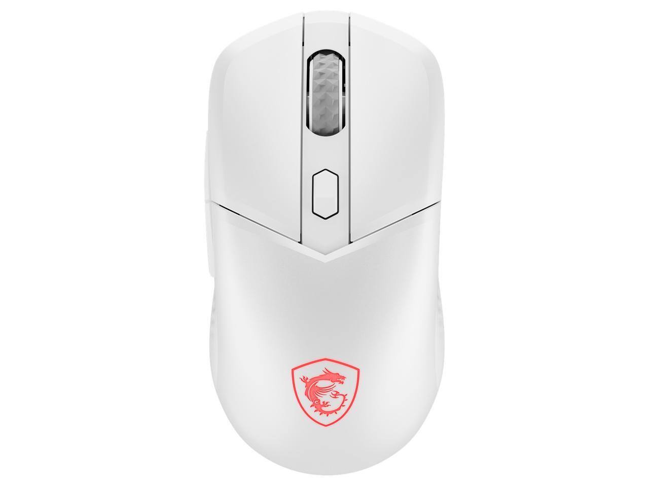 Alt View 1. MSI - MSI VERSA 300 Wireless Optical Gaming Mouse - Bluetooth, 2.4GHz, 8K DPI (Adjustable) - White - White.