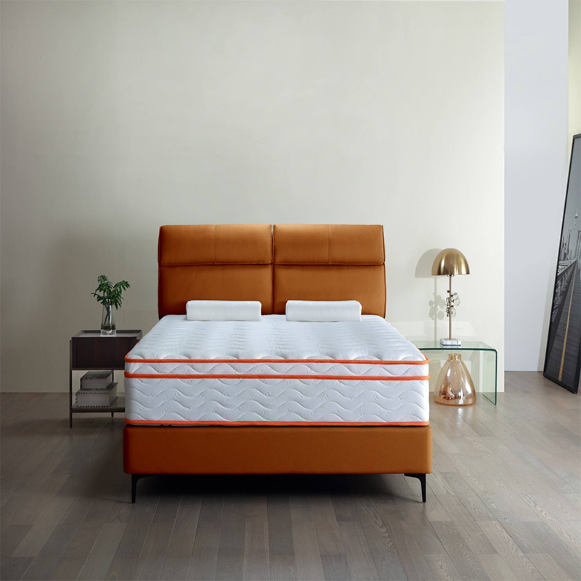 Alt View 2. Ecooso - 12 Inch Full Medium Firm Hybrid Mattress, Memory Foam + Pocket Springs, Bed in a Box, CertiPUR-US - Milk White.