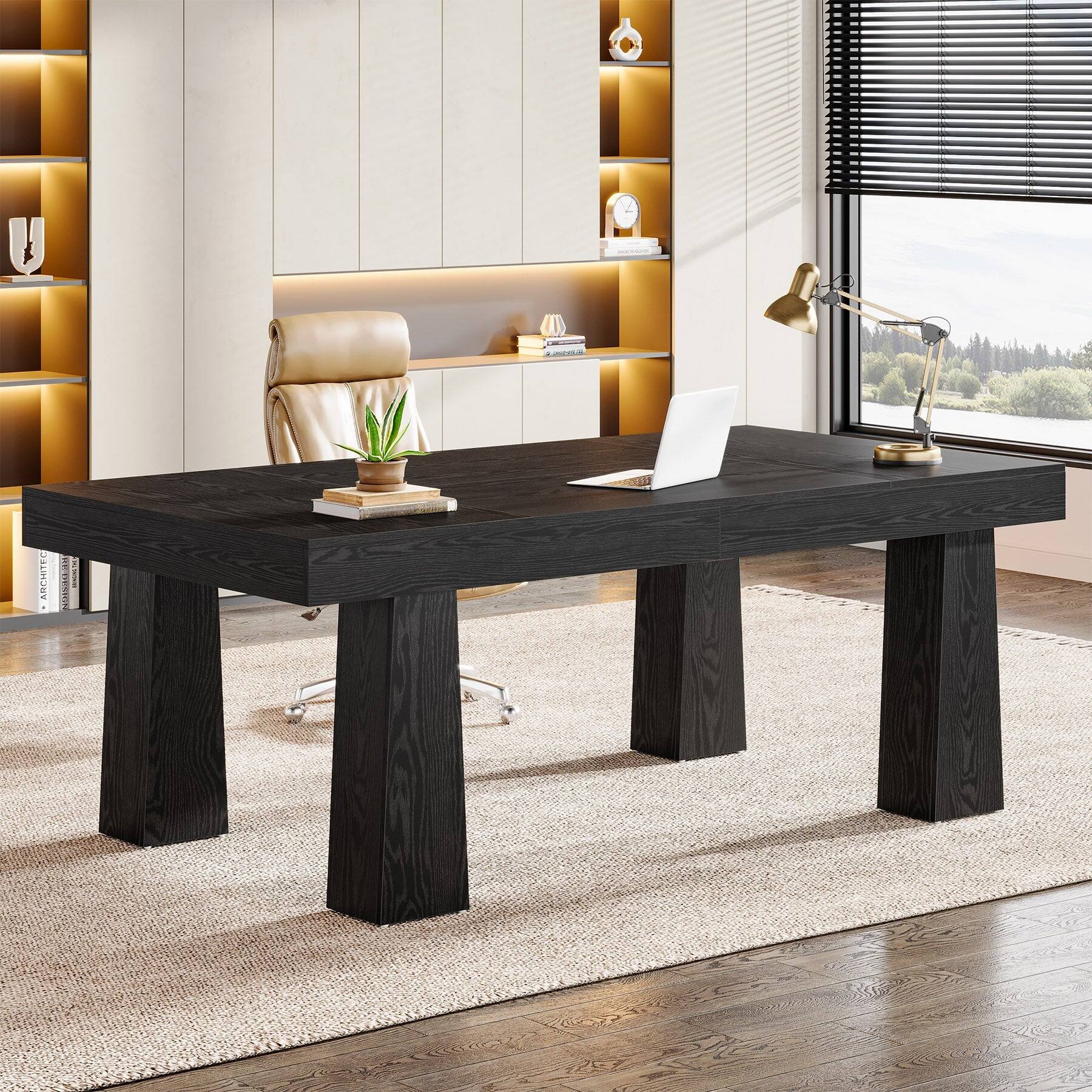 Tribesigns Office Executive Desk with Engineered Wood Construction, for ...