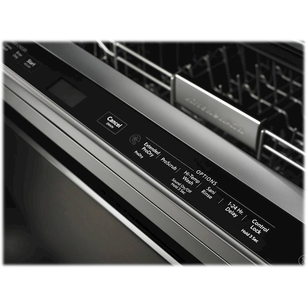 KitchenAid 24" BuiltIn Dishwasher Black stainless steel KDTE234GBS