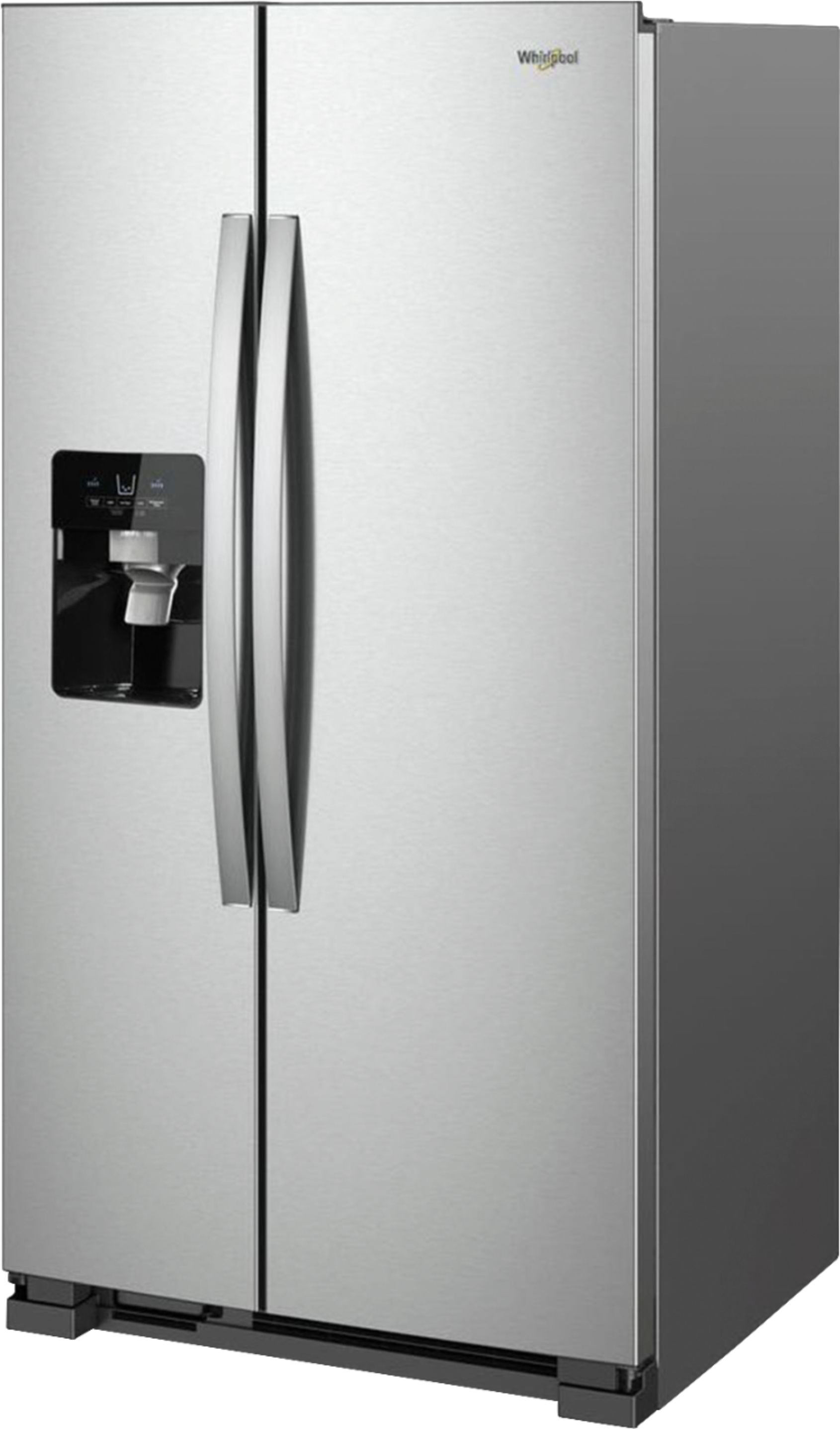 Left View: Whirlpool - 24.5 Cu. Ft. Side-by-Side Refrigerator - Black Stainless Steel
