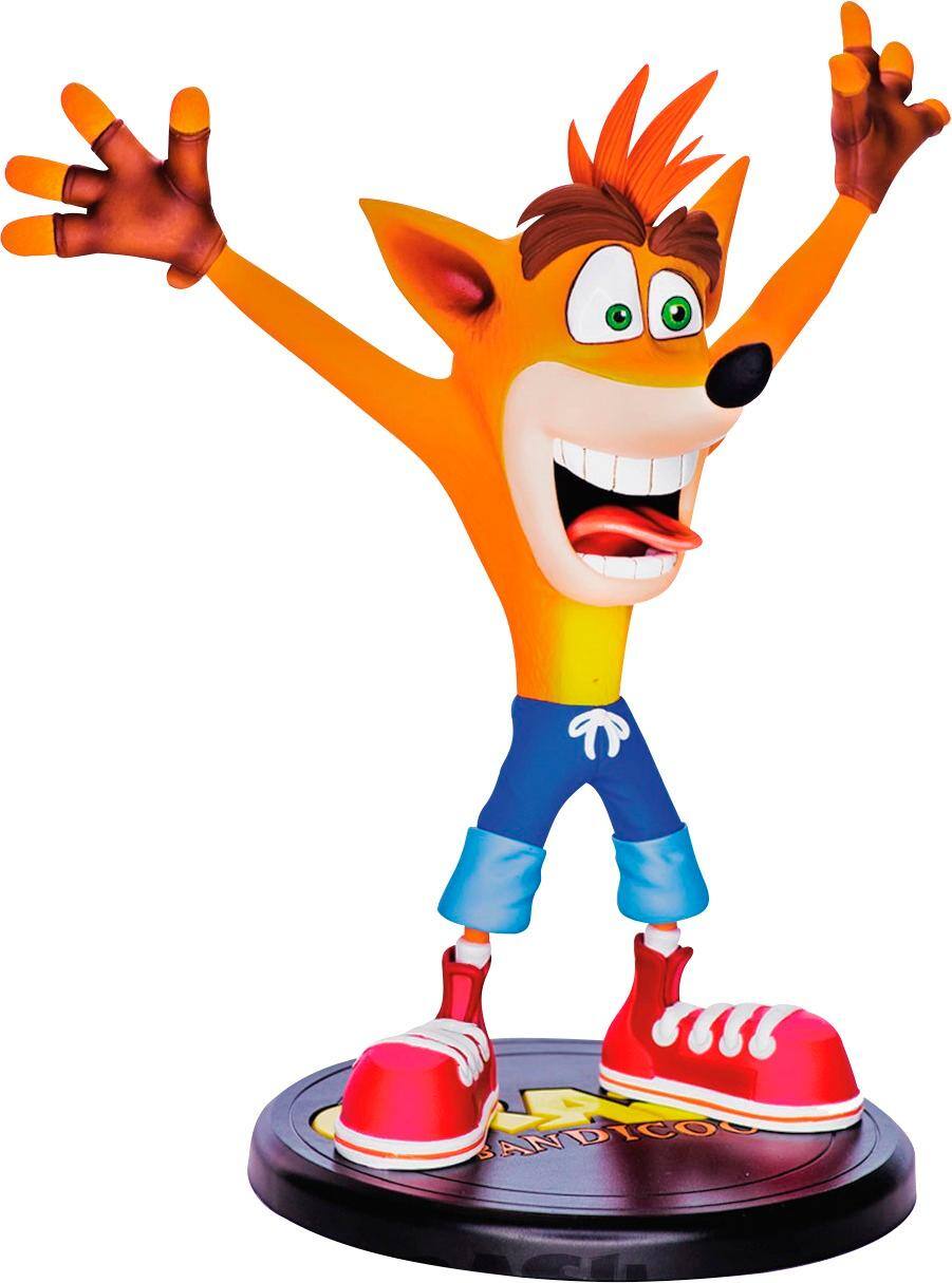 Angle. First 4 Figures - Crash Bandicoot 9" PVC Painted Statue - Brown/Red/White/Blue.