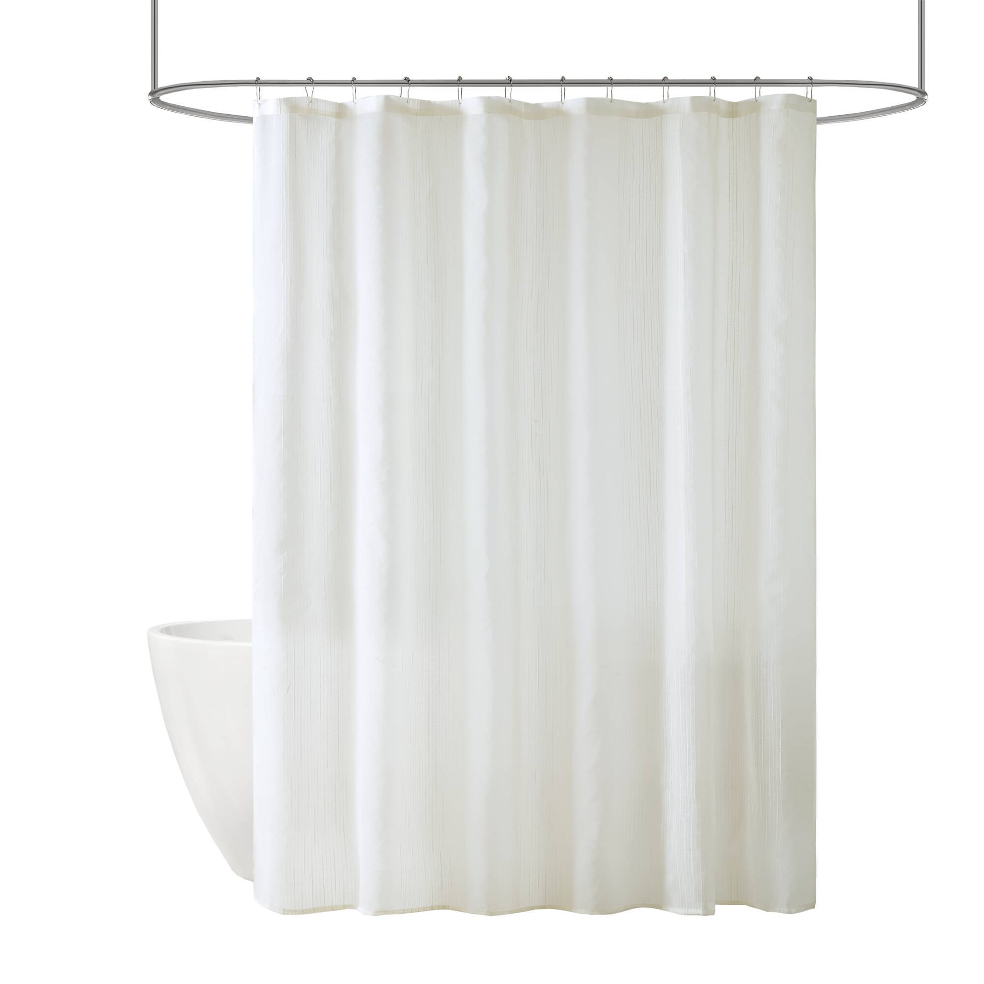 Alt View 5. BreeBe - 1-Piece 72x72' Sheer Shower Curtain,Ivory - Ivory.
