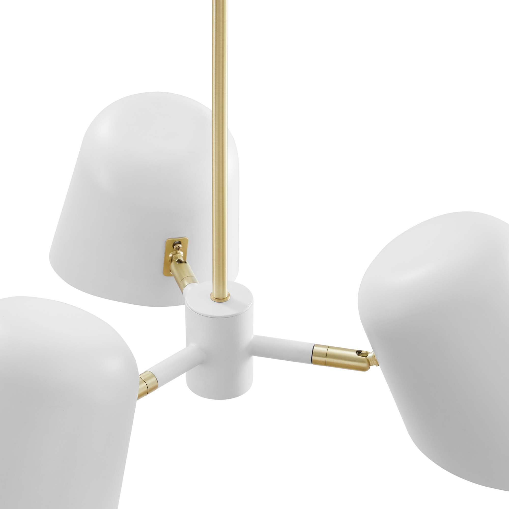 Alt View 6. Modway - Briana 3-Light Pendant Light by Modway - White.