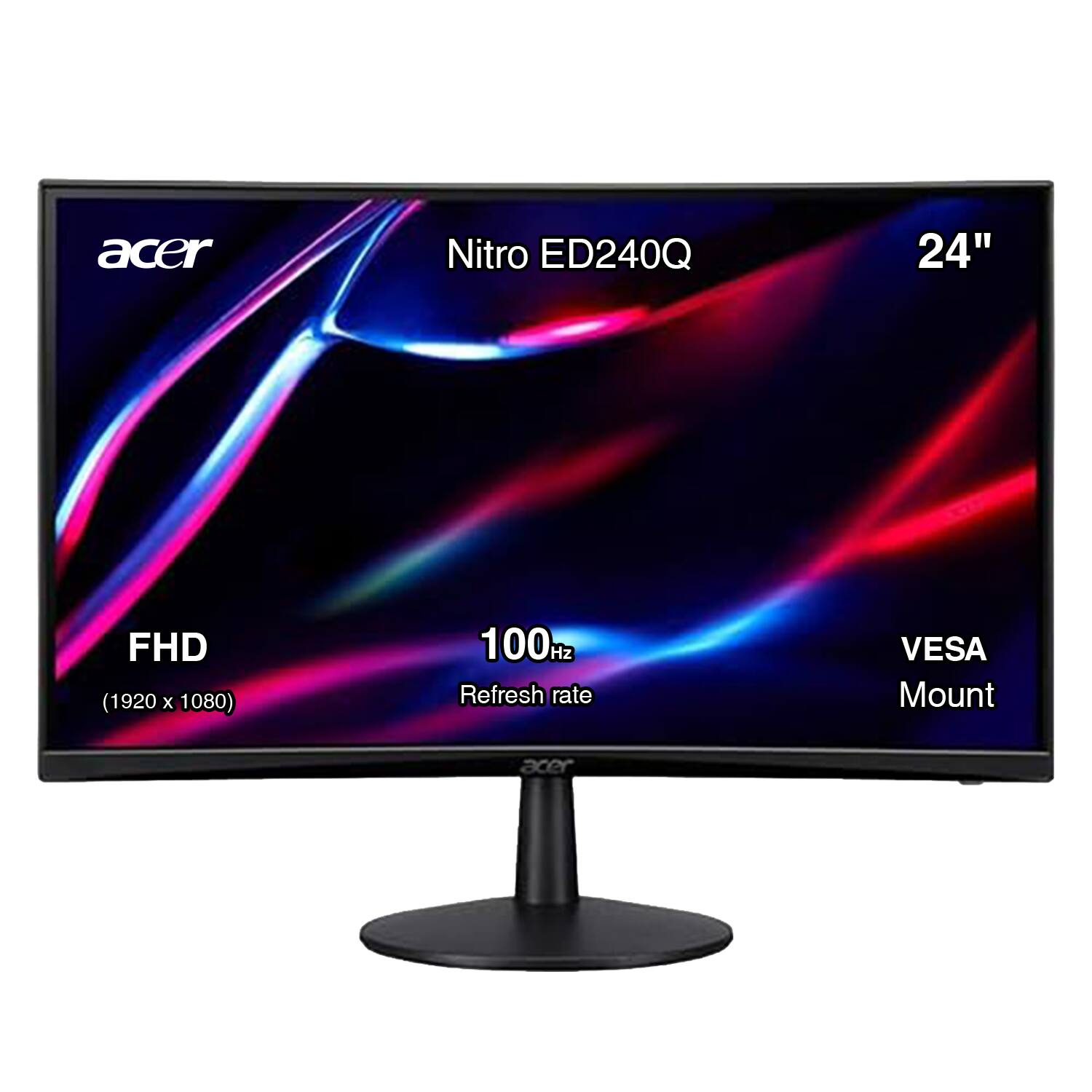 Acer Nitro ED240Q 24" FHD (1920 x 1080) 100Hz Refresh Rate VESA Mount