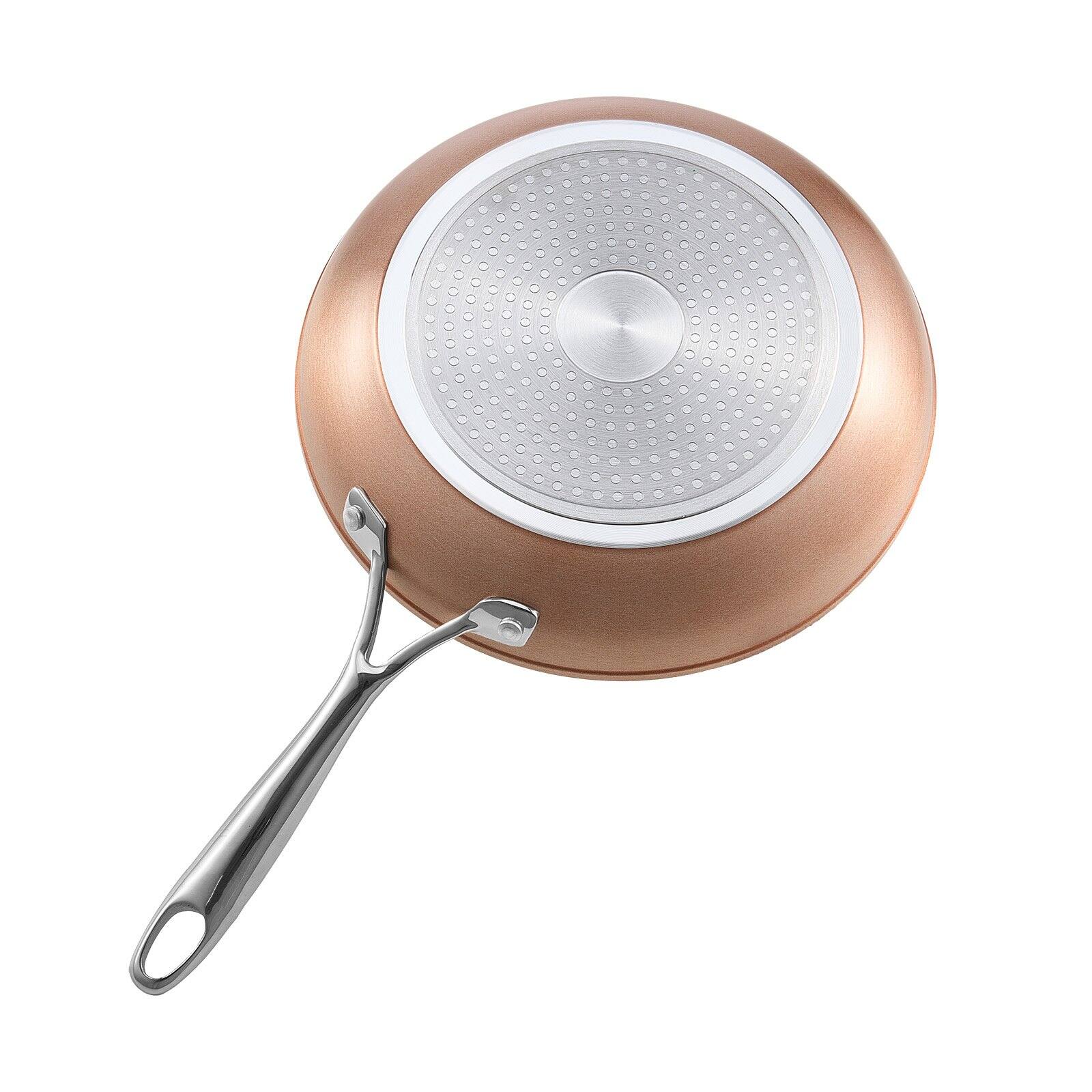 Alt View 8. Glintex - Frying Pan Set, 3 Piece Nonstick Ceramic Skillet Cookware with Heat-Resistant Handle for Oven and Gas Stove - Black.