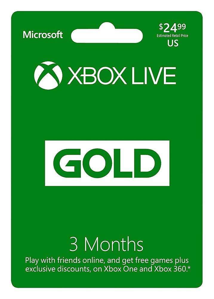 Front. Microsoft - Xbox Live 3 Month Gold Membership.
