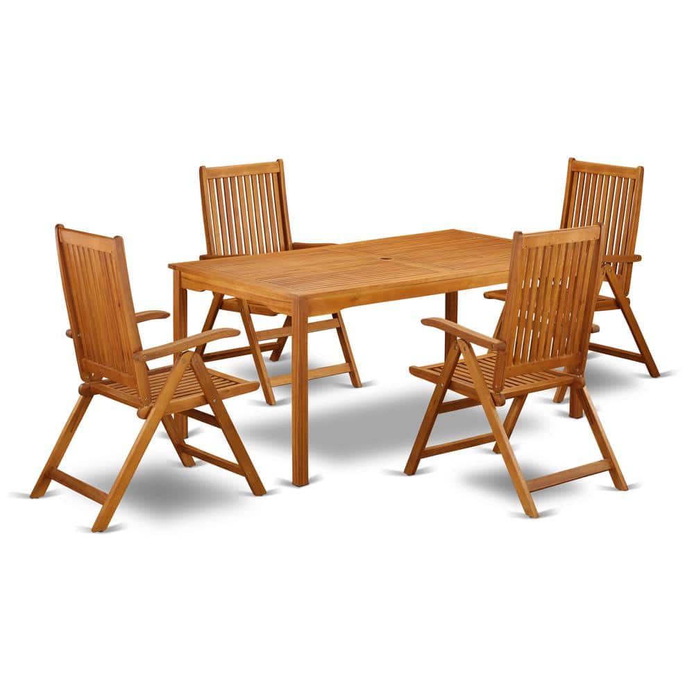 East West Furniture - Wooden Patio Set Natural Oil - Brown price history on PriceWatchPro