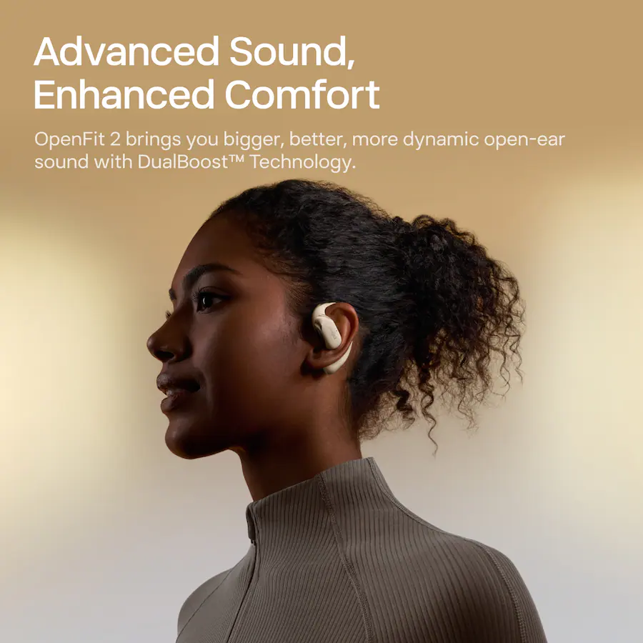 Open Ear Audio Shokz OpenFit 2 Open Ear True Wireless Earbuds Beige T920-ST-BG-US ...