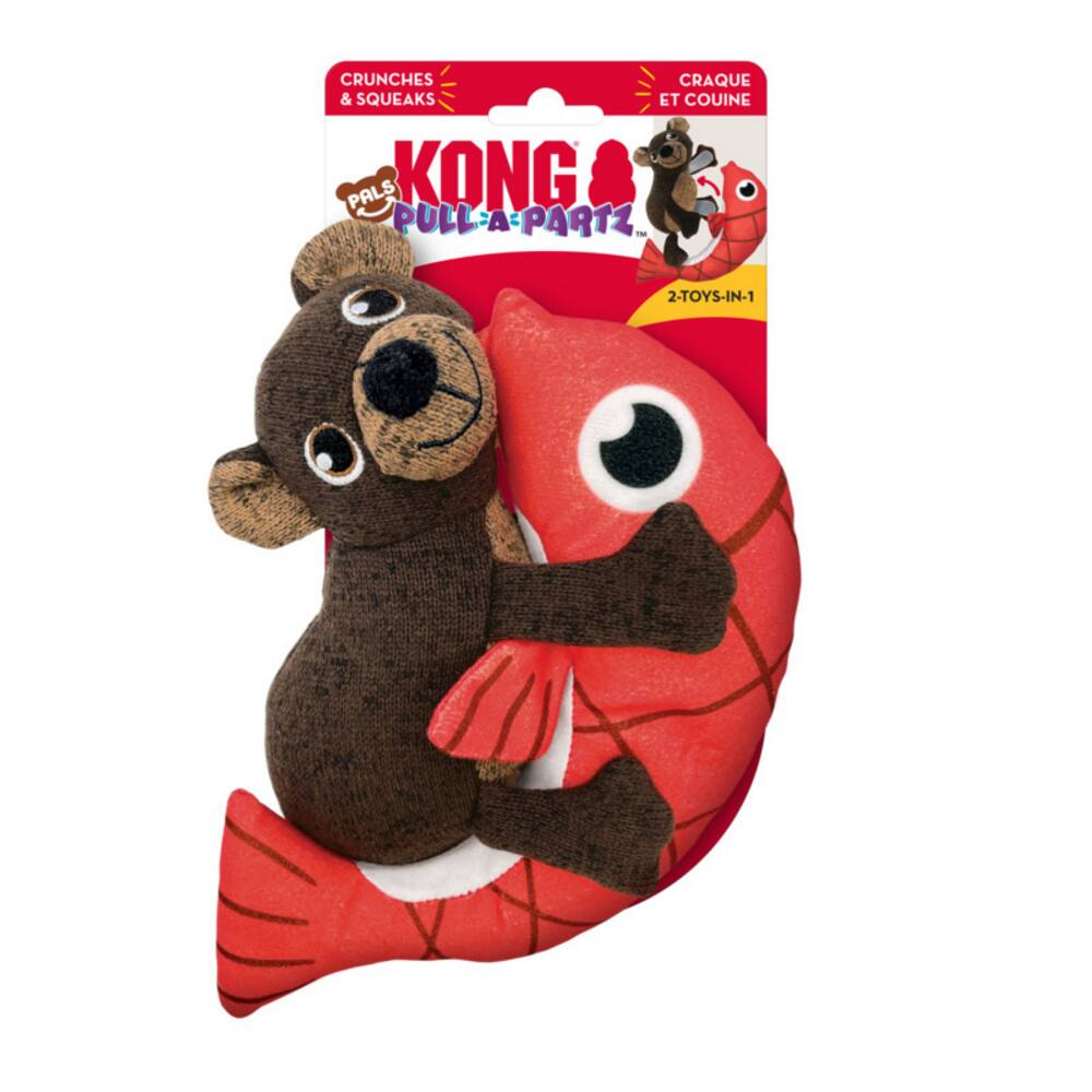 CRUNCHES & SQUEAKS ET COUINE PALS KONG PULL-A-PARTZ™  
2-TOYS-IN-1
