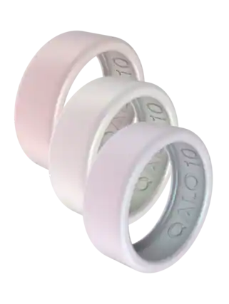 Front. QALO - Unisex QRNT SLIM 3pk Pearl Covers Size 07 - Pearl.