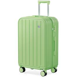 Brick Attic - 24 Inch Suitcases, Checked Luggage with TSA Lock, PC ABS Hard Shell Mediume Luggage for Women and Kids - Apple green