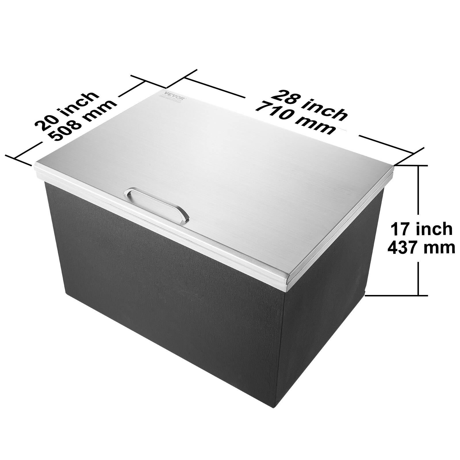 - 20 inch / 508 mm
- 28 inch / 710 mm
- 17 inch / 437 mm