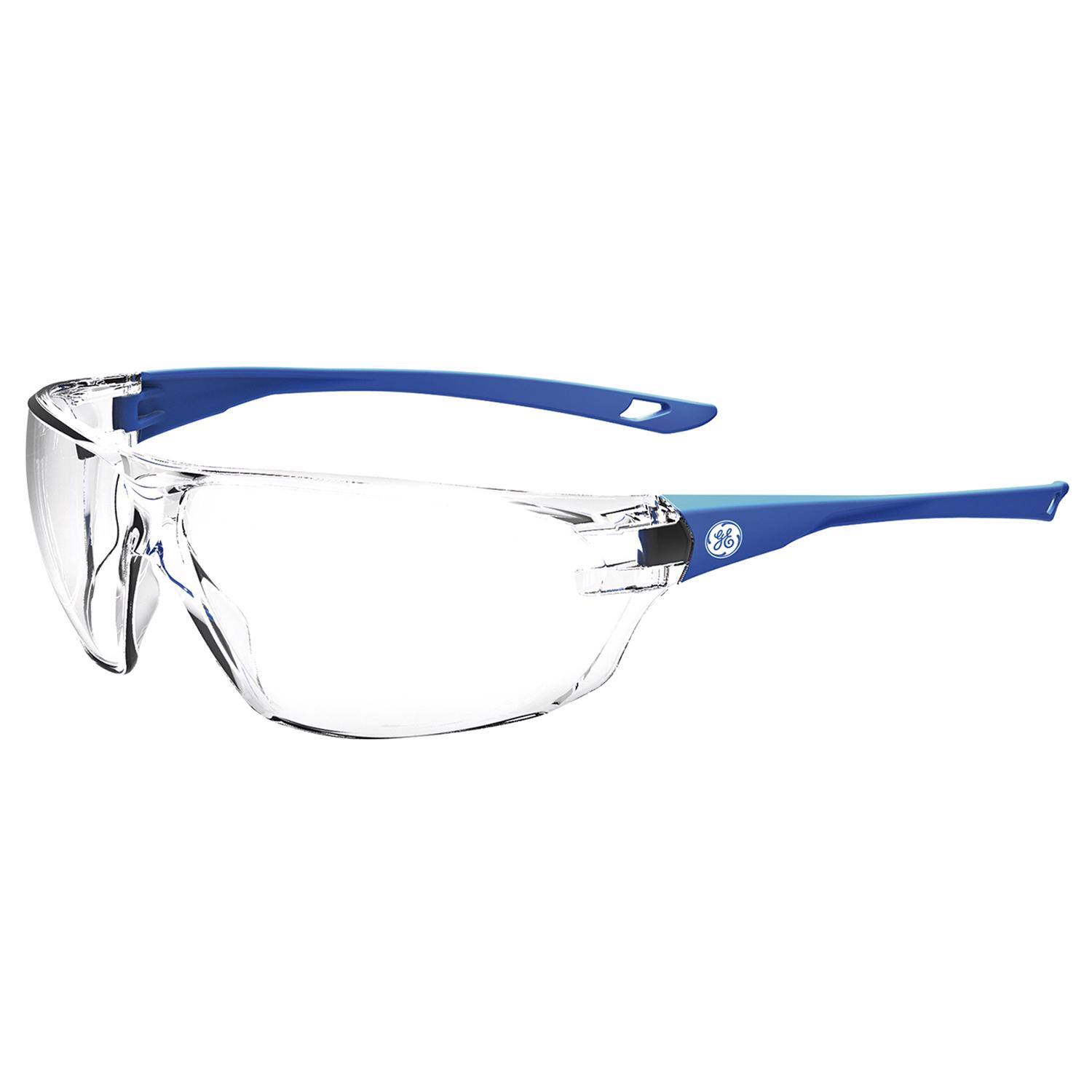 Front. General Electric - General Electric 03 Series Impact-Resistant Safety Glasses Clear Lens Blue Frame 1 pk - Blue.