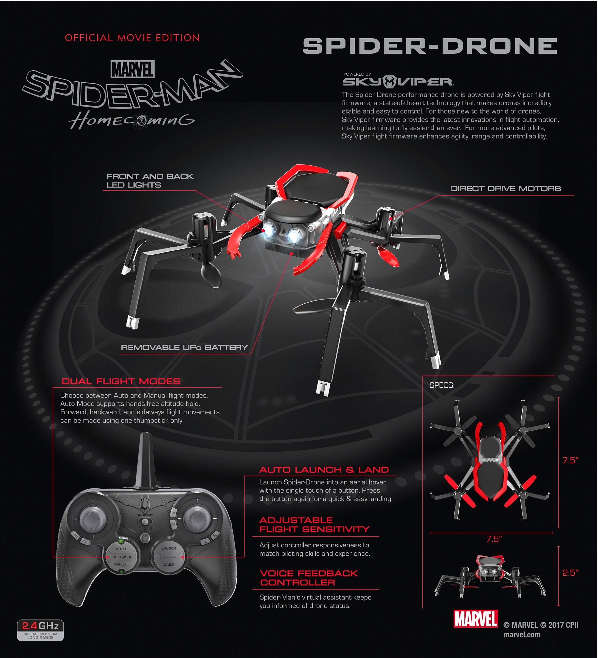 Black for sale online Sky Viper 01748 Spider-Man Homecoming Edition Quadcopter