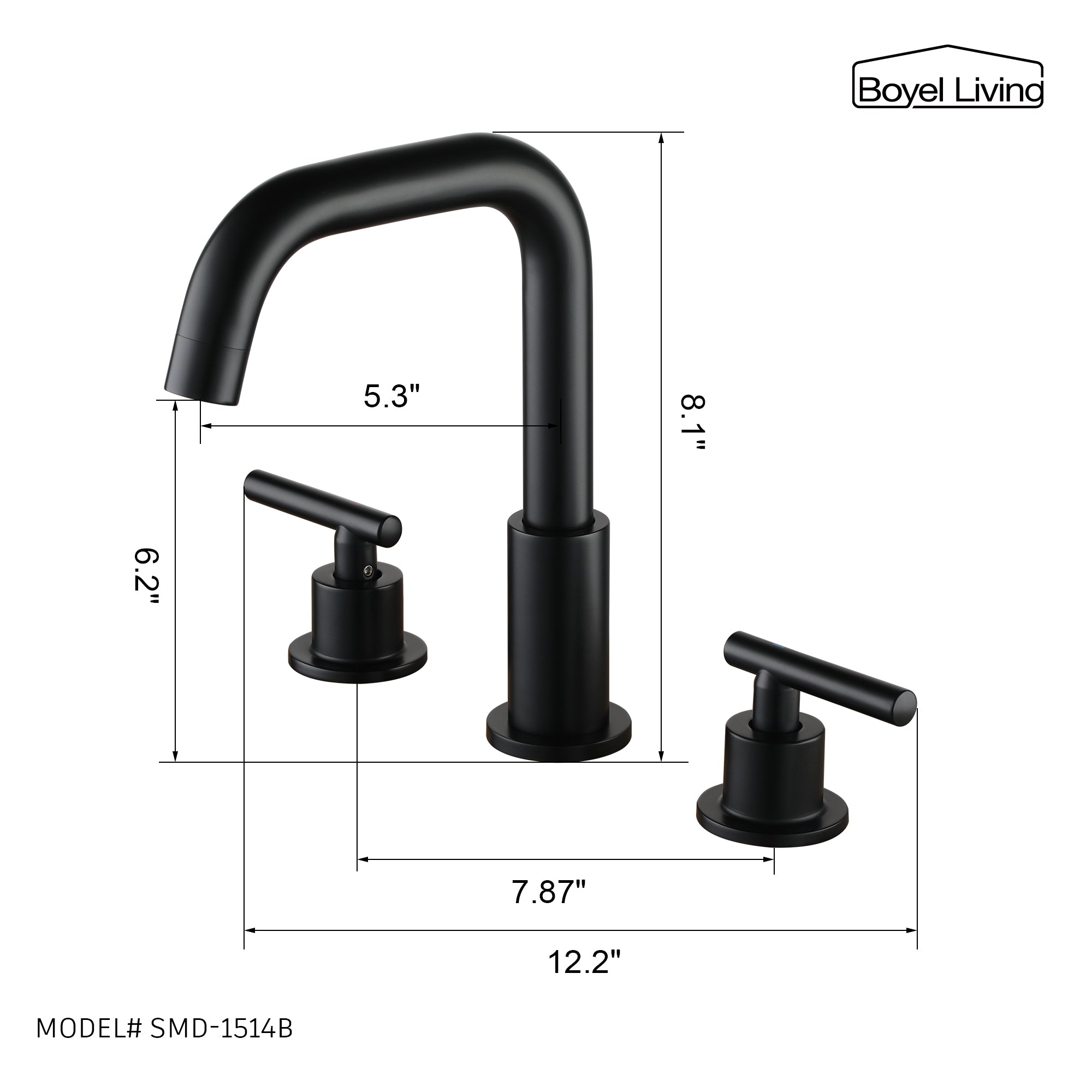 Boyel Living MODEL# SMD-1514B 5.3" 8.1" 6.2" 7.87" 12.2"
