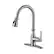 Front. Boyel Living - 3-Spray Patterns Single Handle Pull Down Sprayer Kitchen Faucet with Deck Plate and Ceramic Cartridge in Brushed Nickel - Brushed Nickel.