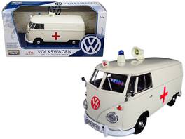 Volkswagen Type 2 (T1) Ambulance 1/24 Diecast Model by Motormax - Cream