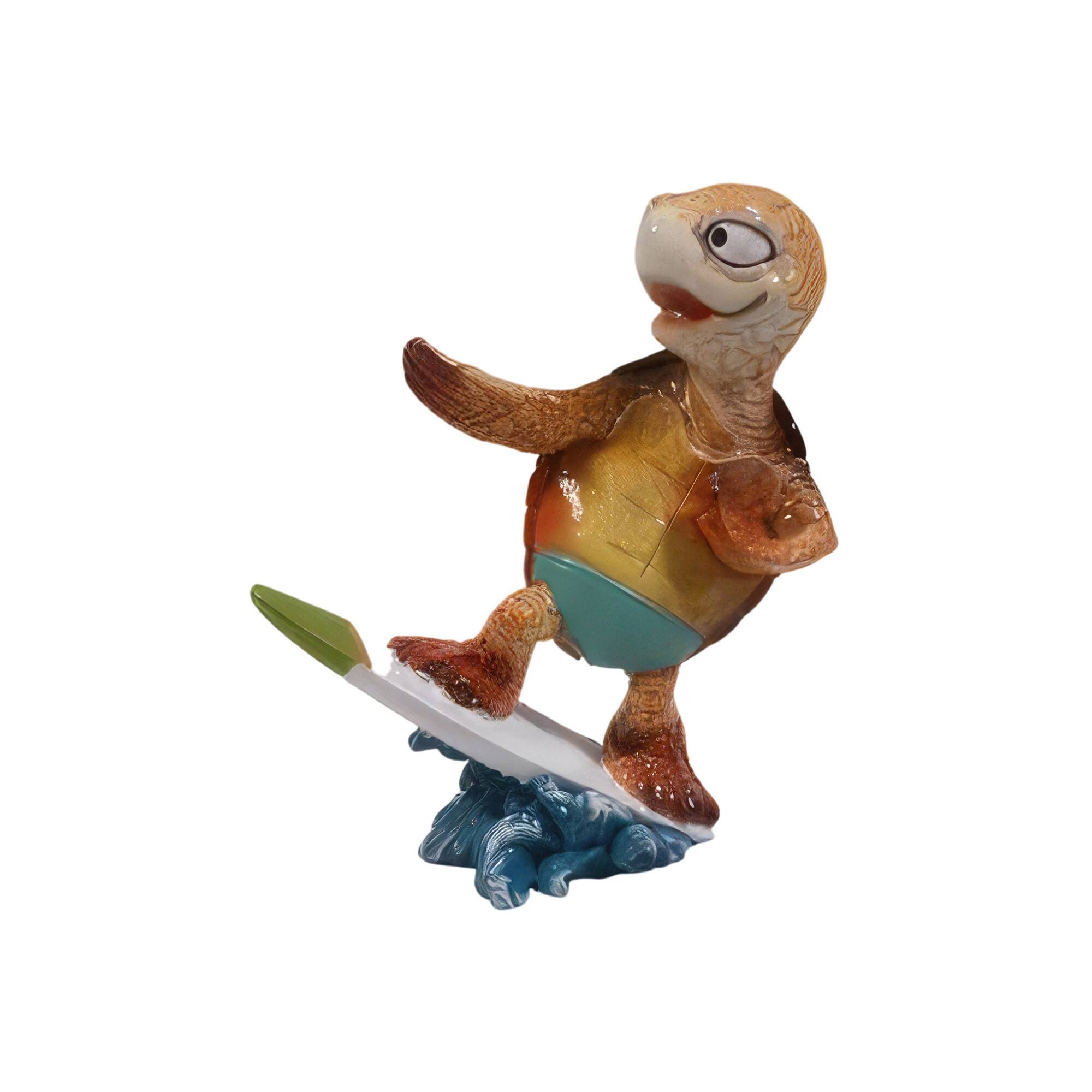 Front. FC Design - FC Design 5"H Sea Turtle Surfing Figurine Statue Office Desk Tabletop Home Decor Gift - Multi-Color.