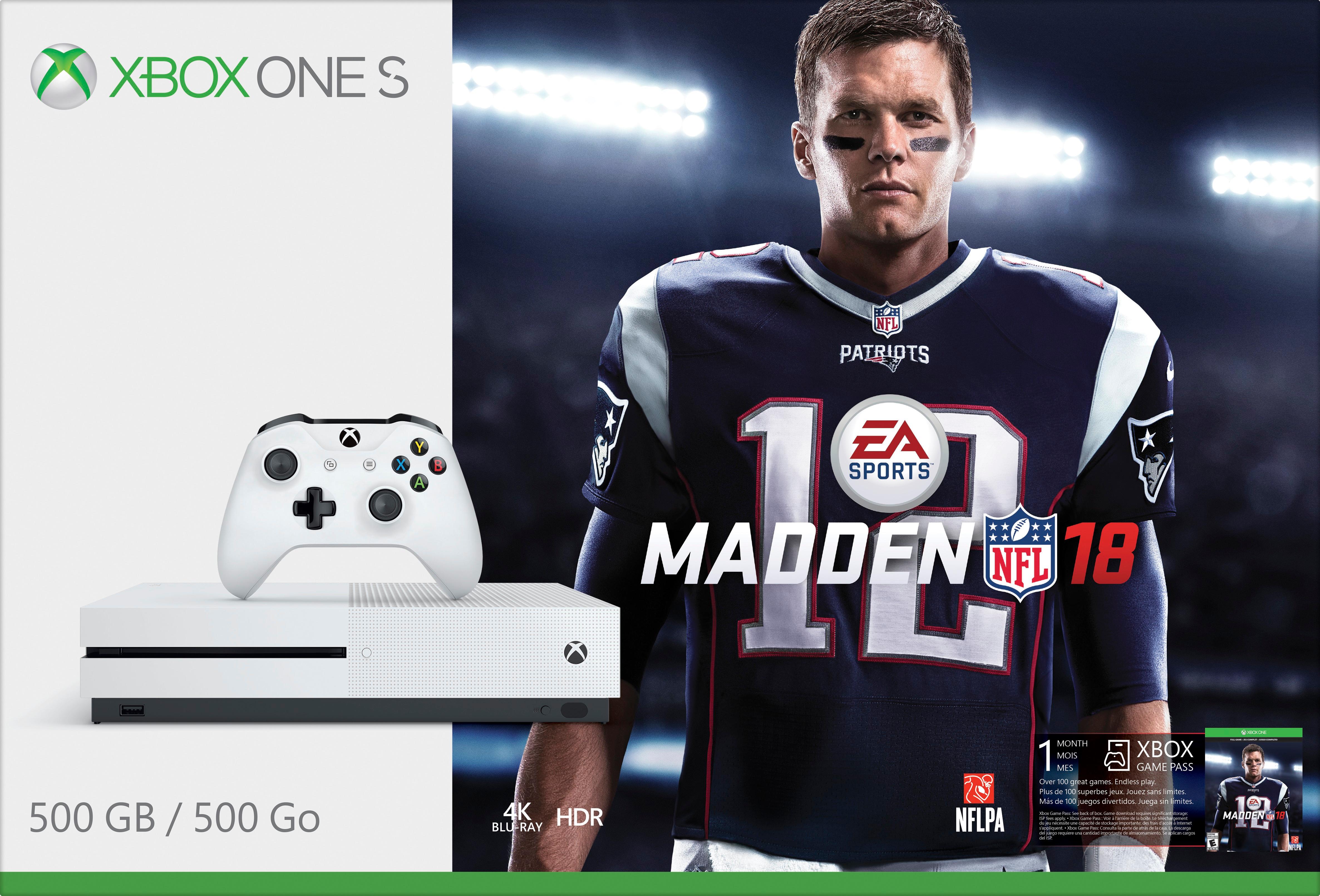 Føderale Vind Vibrere Microsoft Xbox One S 500GB Madden NFL 18 Bundle with 4K Ultra HD Blu-ray  White ZQ9-00317 - Best Buy