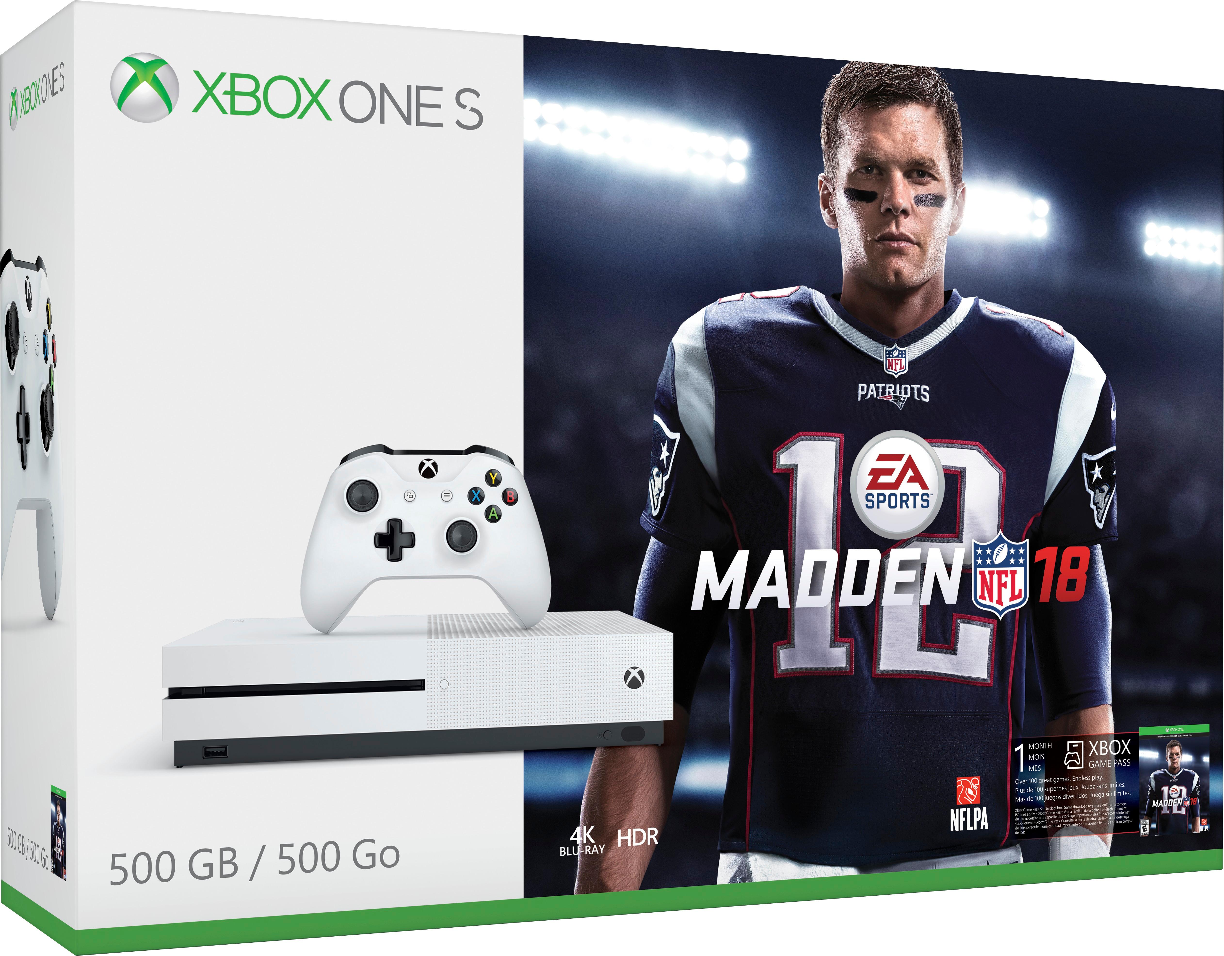 Best Buy: Microsoft Xbox One S 500GB Madden NFL 18 Bundle with 4K Ultra HD  Blu-ray White ZQ9-00317
