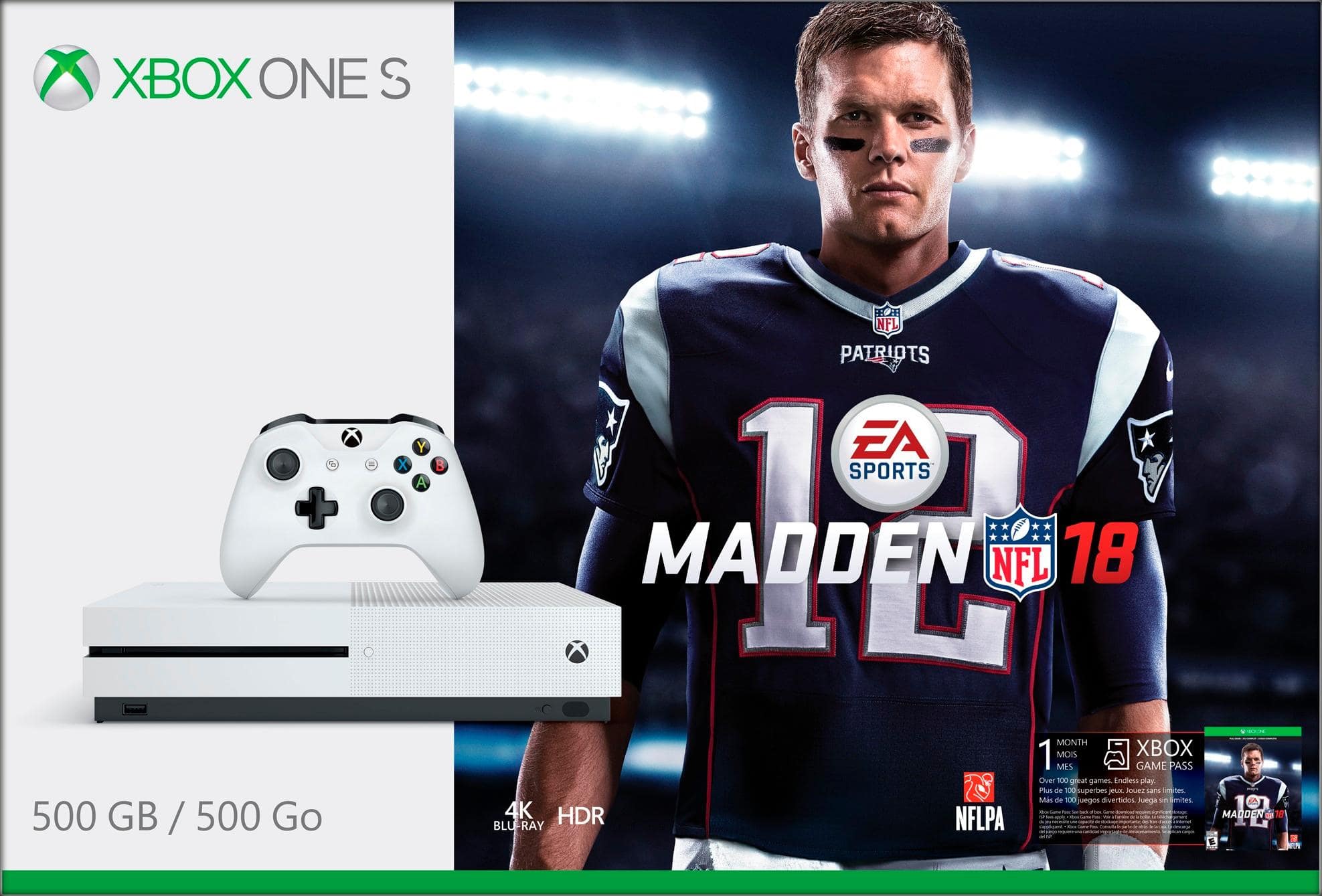 Best Buy: Microsoft Xbox One S 500GB Madden NFL 18 Bundle with 4K Ultra HD  Blu-ray White ZQ9-00317