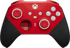 Front. Microsoft - Xbox Elite Series 2 Core Wireless Controller for Xbox Series X, Xbox Series S, Xbox One, PCs, and Cloud-Enabled Devices - Red and White.