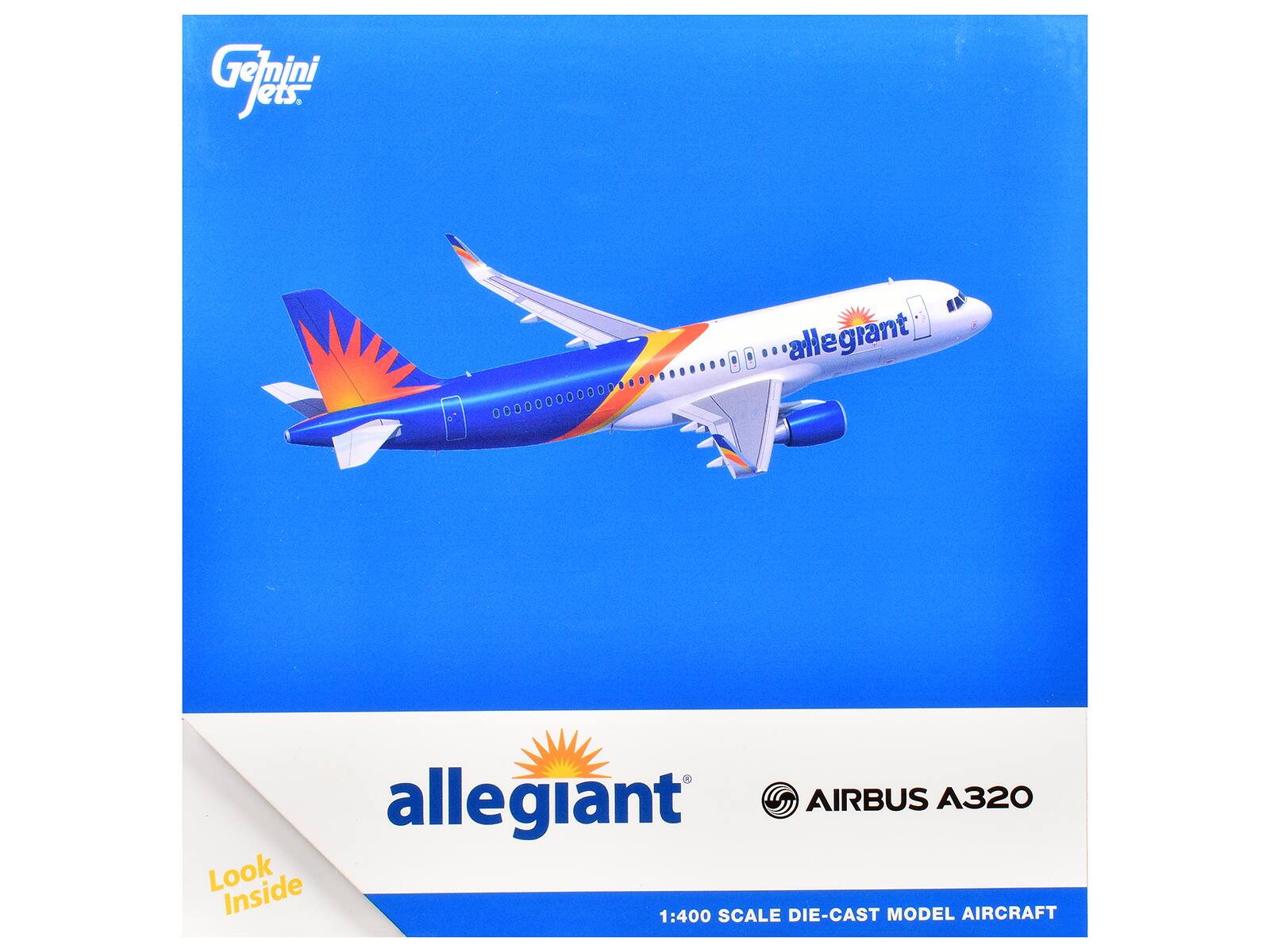 Gemini Jets  
allegiant  
AIRBUS A320  
1:400 SCALE DIE-CAST MODEL AIRCRAFT  
Look Inside