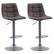 Angle Zoom. CorLiving - Palmer Adjutable Square Tufted Barstool (set of 2) - Distressed Grey.