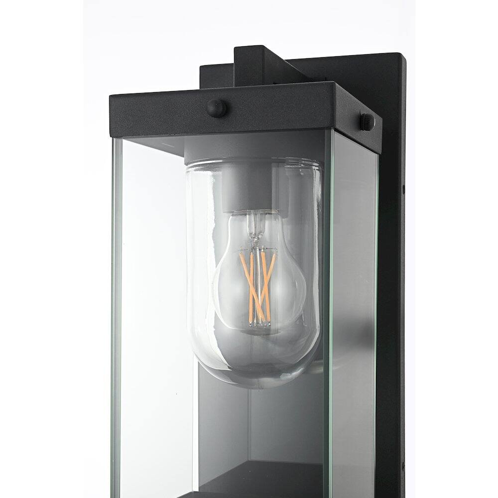 Alt View 2. Elegant Lighting - Keaton 6 Inch Outdoor Wall Sconce In Black - Black.