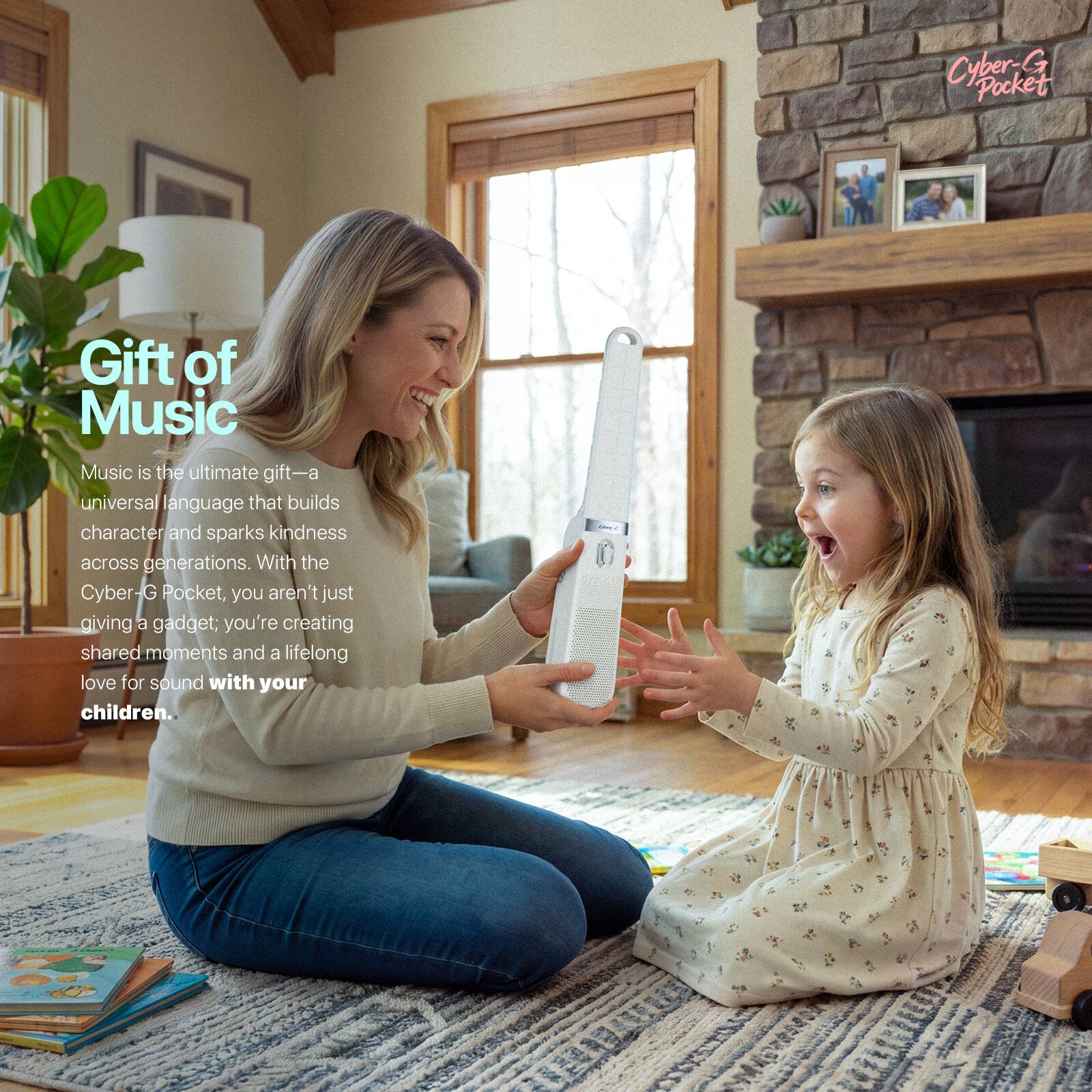 Cyber-G Pocket

Gift of Music  
Music is the ultimate gift—a universal language that builds character and sparks kindness across generations. With the Cyber-G Pocket, you aren't just giving a gadget; you're creating shared moments and a lifelong love for sound with your children.