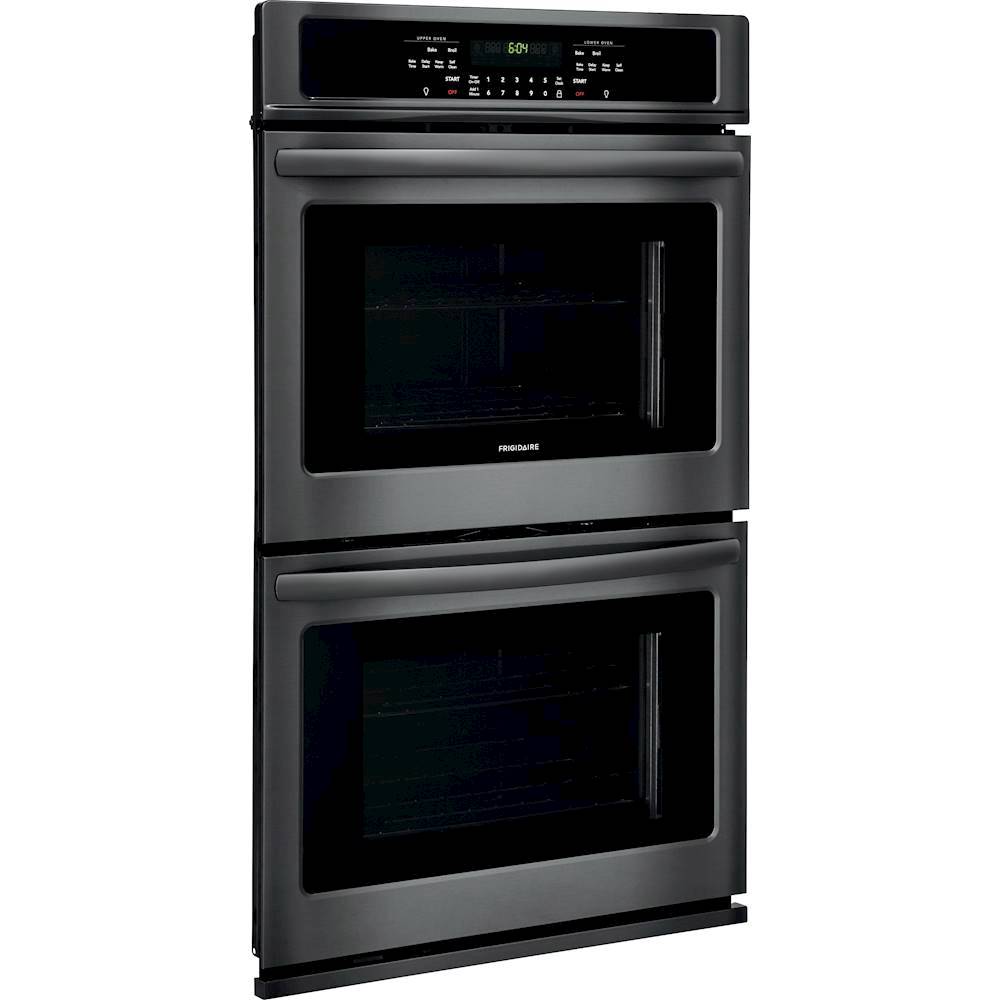 Angle View: Frigidaire - 30" Built-In Double Electric Wall Oven - Black stainless steel