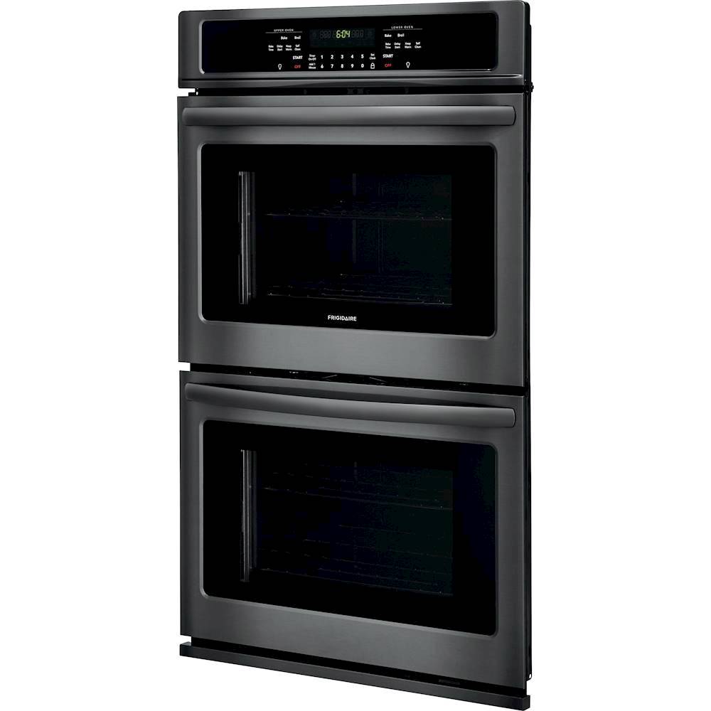 Left View: Frigidaire - 30" Built-In Double Electric Wall Oven - Black stainless steel