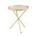 Left Zoom. Walker Edison - Contemporary Tray-Top Faux Marble Round Side Table - Gold/Grey Marble.