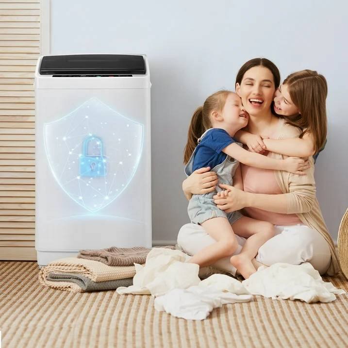 Alt View 5. Winado - 1.5cu.ft Washing Machine, 17.8lbs Capacity Portable Washer and Dryer Combo Built-in Drain Pump, 8 Program,5 water levels - Black & Light Grey.