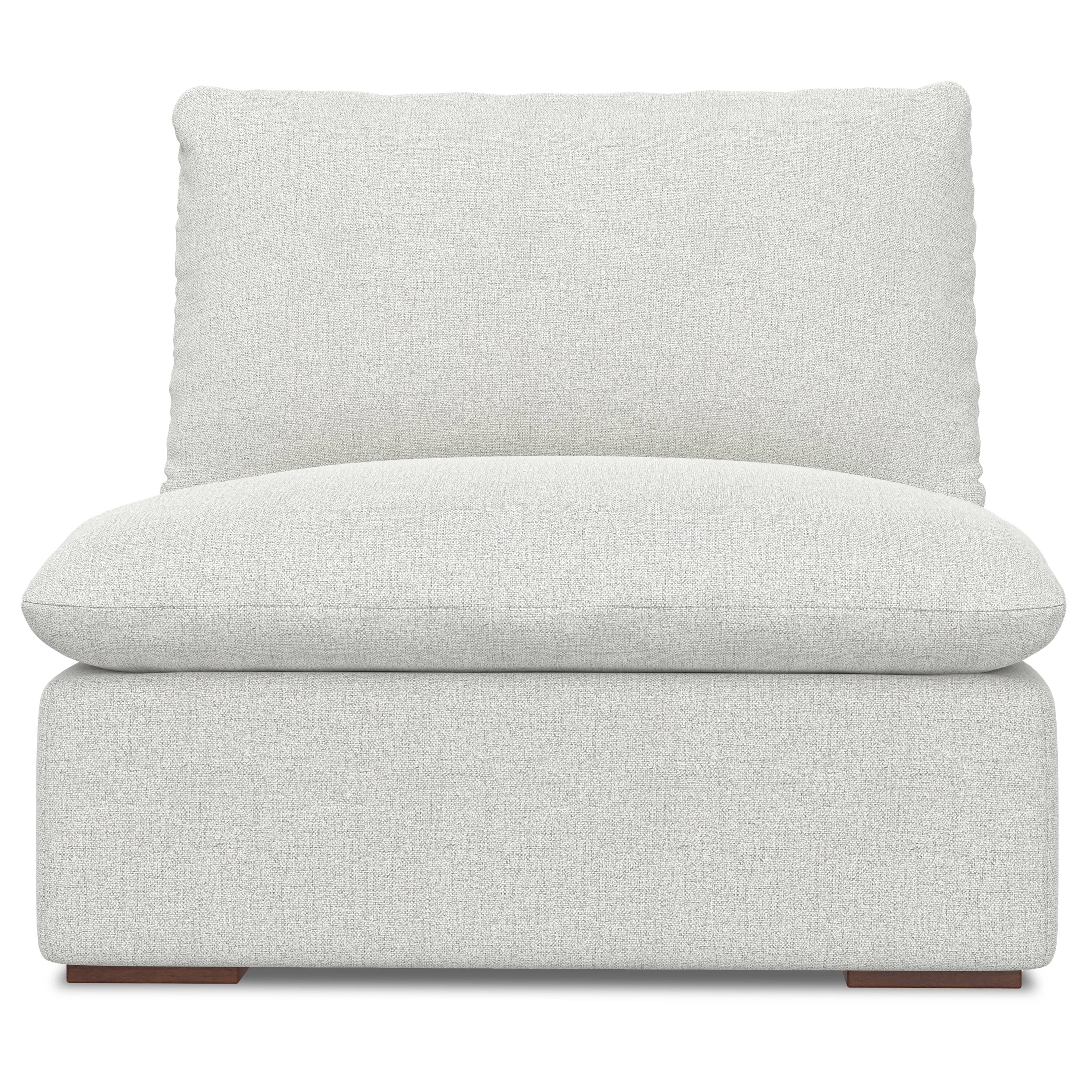 Left. Simpli Home - Jasmine Center Armless Sofa Module in Performance Fabric - Cloud Grey.