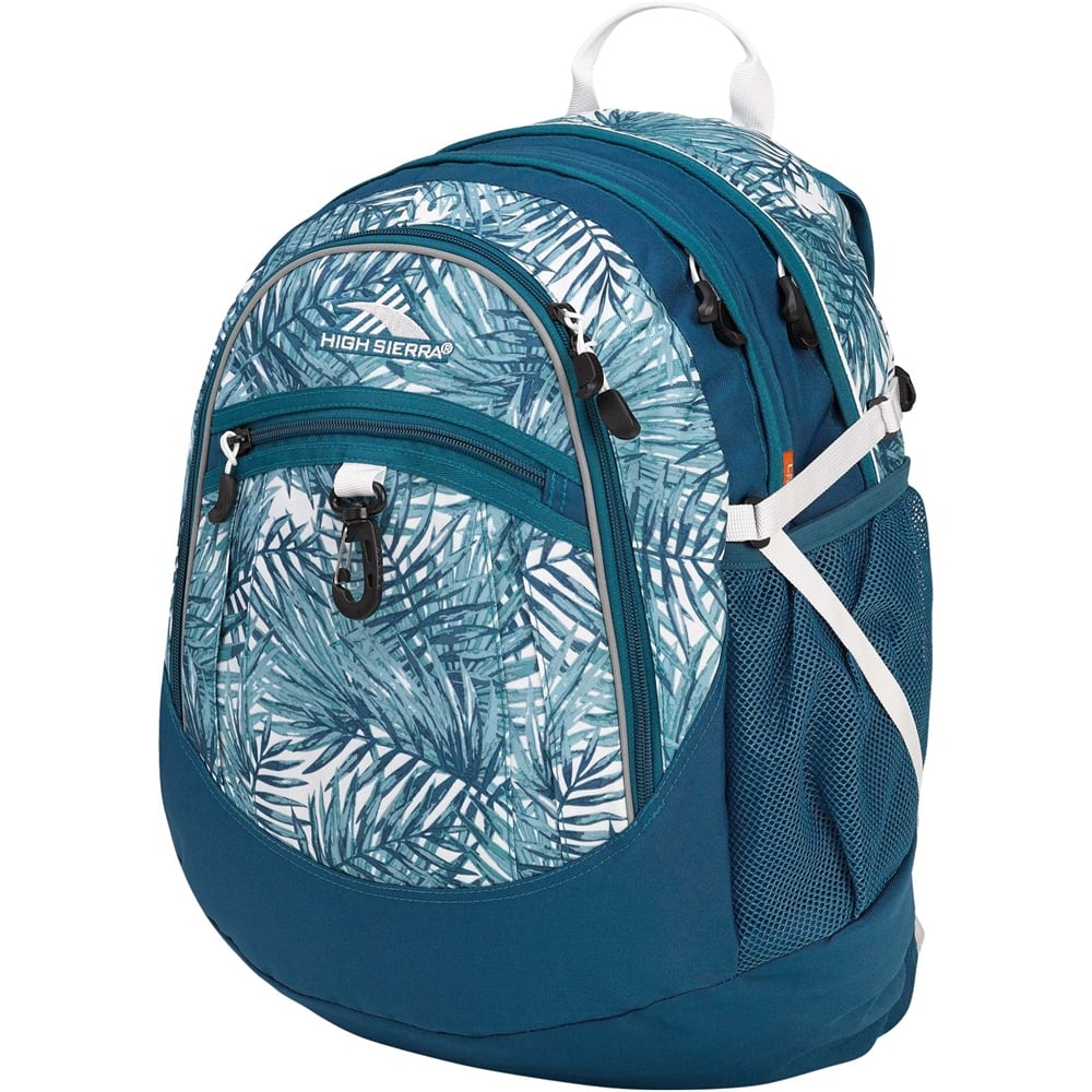 High Sierra - Fat Boy Backpack - White/lagoon/palms - Larger Front