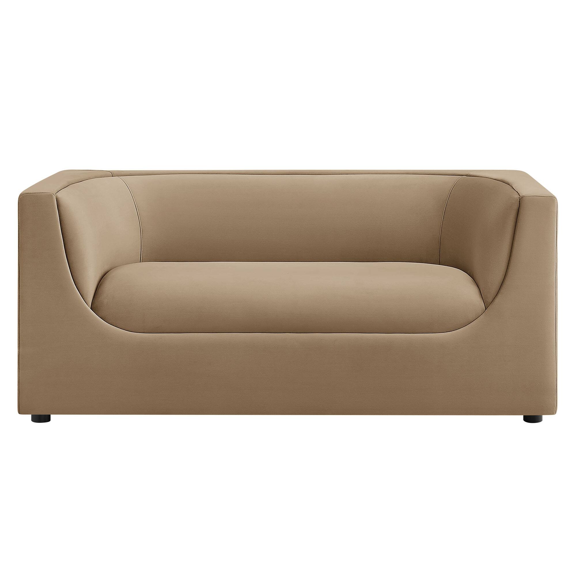 Alt View 5. Modway - Hilda 67" Curved Back Performance Velvet Loveseat by Modway - Taupe.