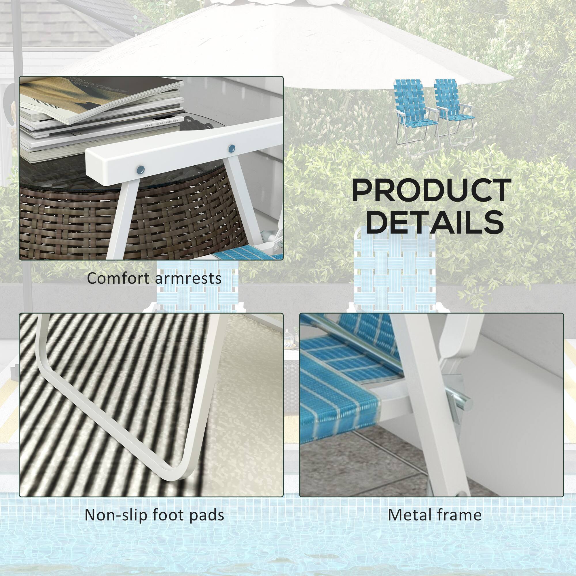 PRODUCT DETAILS

Comfort armrests
Non-slip foot pads
Metal frame