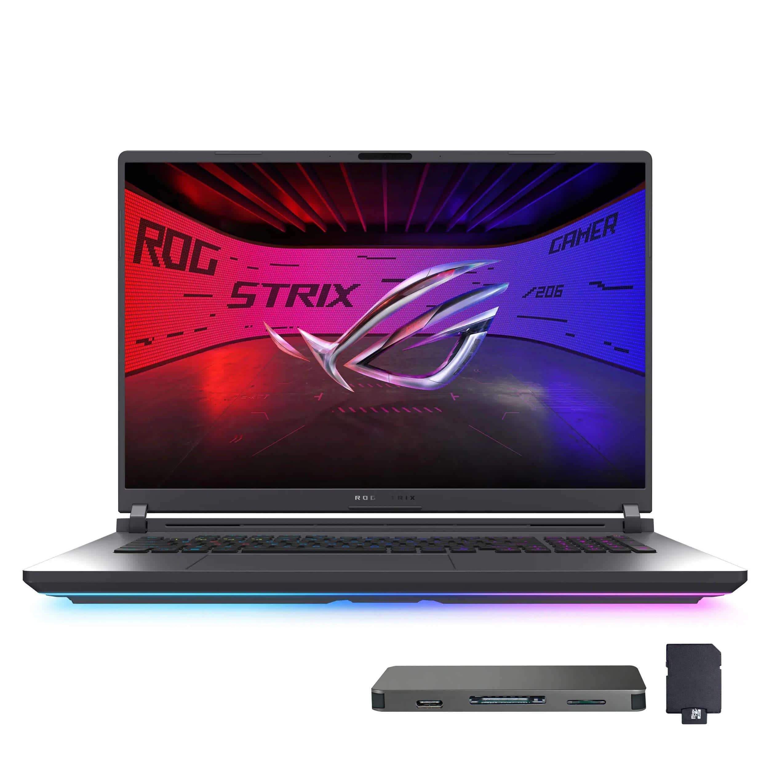 ASUS - ROG Strix 18" Gaming Laptop,Ultra 9 275HX,RTX 5060,16GB RAM,1TB SSD+1TB Dock Set,Backlit Keyboard,Win 11 - Gray