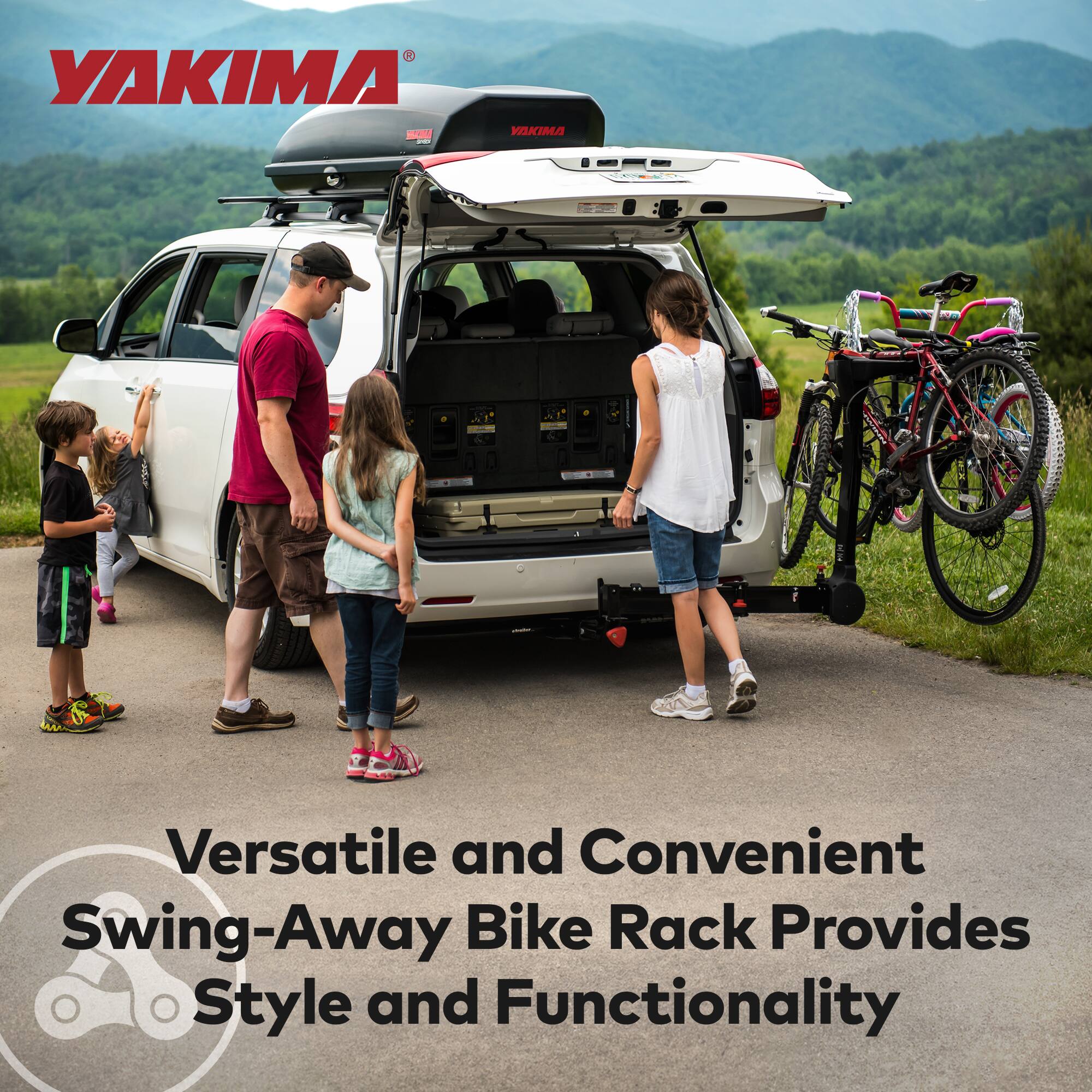 YAKIMA

Versatile and Convenient Swing-Away Bike Rack Provides Style and Functionality