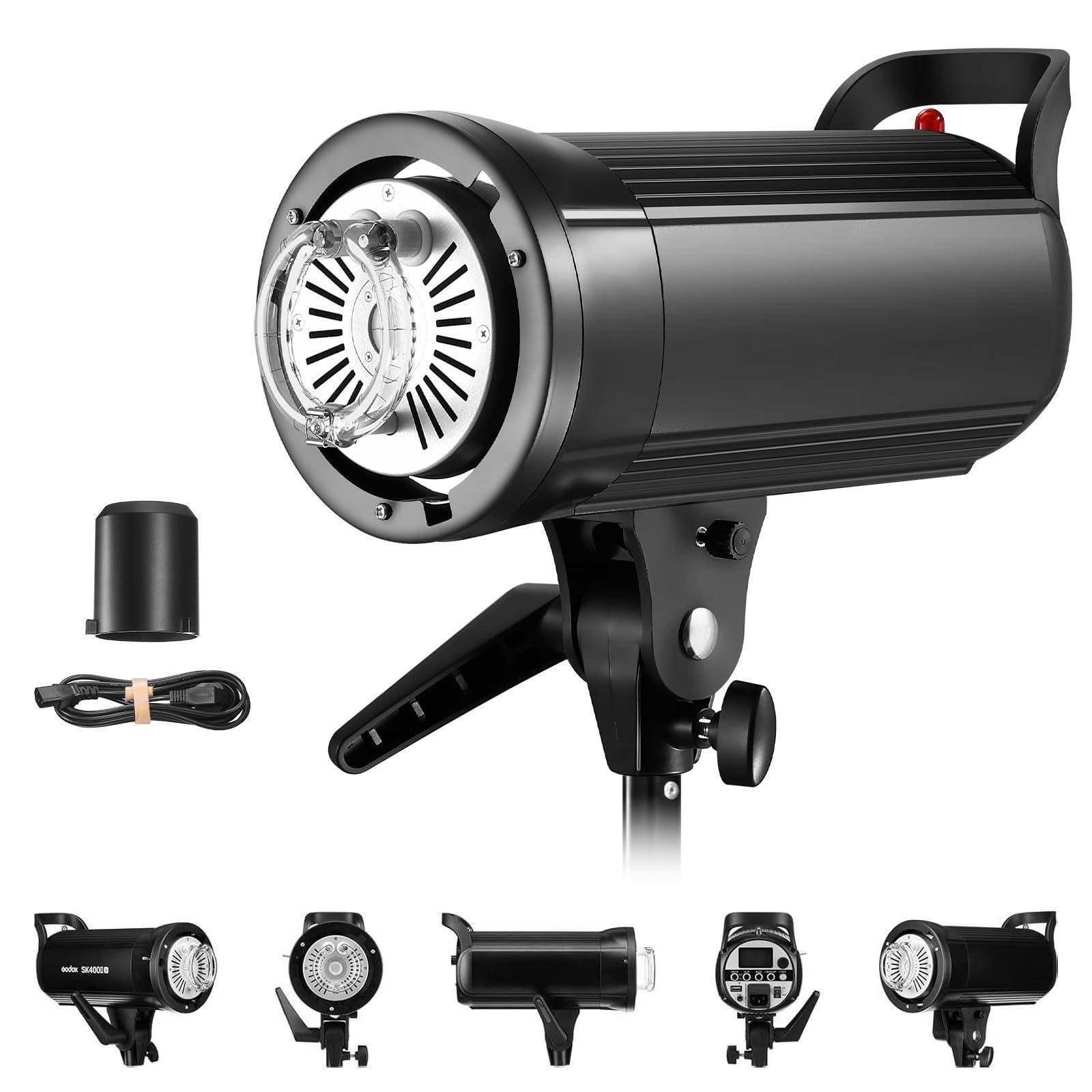 Reds Spade - Godox SK400II 400Ws Photo Studio Strobe Flash Monolight Light Bowens Mount 10W LED Modeling Lamp Studio - Default